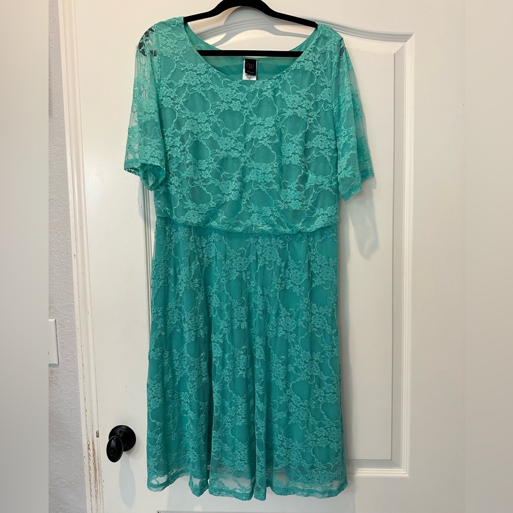 Mint green lace dress